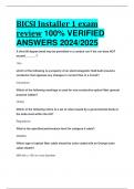 BEST REVIEW BICSI Installer 1 exam review 100% VERIFIED  ANSWERS 2024/2025