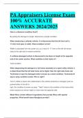 BEST REVIEW PA Appraisers License Exam 100% ACCURATE  ANSWERS 2024/2025