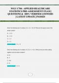 WGU C784 -APPLIED HEALTHCARE  STATISTICS PRE-ASSESSMENT EXAM |  QUESTIONS & 100% VERIFIEDANSWERS  | LATEST UPDATE | PASSED