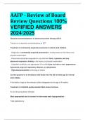 BEST REVIEW AAFP - Review of Board Review Questions 100%  VERIFIED ANSWERS  2024/2025