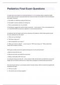 Pediatrics Final Exam Questions well answered rated A+ 2024