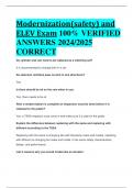 Modernization(safety) and ELEV Exam 100% VERIFIED  ANSWERS 2024/2025  CORRECT