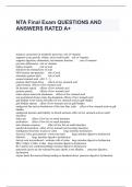 NTA Final Exam QUESTIONS AND ANSWERS RATED A+