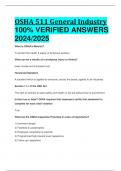 BEST ANSWERS OSHA 511 General Industry 100% VERIFIED ANSWERS  2024/2025