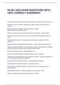 VA-BC 2024 EXAM QUESTIONS WITH 100% CORRECT ANSWERS!!