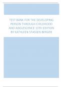 Test Bank for The Developing Person Through Childhood and Adolescence 13th Edition By Kathleen Stassen Berger