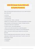 CDR RD Study Guide 2024 with Complete Solutions