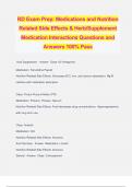 RD Exam Prep: Medications and Nutrition Related Side Effects & Herb/Supplement Medication Interactions Questions and Answers 100% Pass