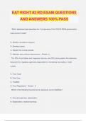 EAT RIGHT #2 RD EXAM QUESTIONS AND ANSWERS 100% PASS