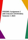 IND2601 Assignment 1 (DETAILED ANSWERS) Semester 1 2024