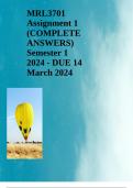 MRL3701 Assignment 1 (COMPLETE ANSWERS) Semester 1 2024 - DUE 14 March 2024