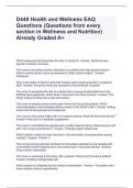 D440 Health and Wellness EAQ Questions (Questions from every section in Wellness and Nutrition) Already Graded A+