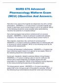 NURS 676 Advanced Pharmacology Midterm Exam (WCU) @Question And AnswersNURS 676 Advanced Pharmacology Midterm Exam (WCU) @Question And AnswersNURS 676 Advanced Pharmacology Midterm Exam (WCU) @Question And AnswersNURS 676 Advanced Pharmacology Midterm Exa