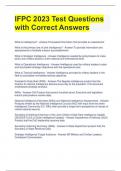 Bundle For IFPC Exam Questions and Answers All Correct