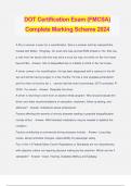 DOT Certification Exam (FMCSA) Complete Marking Scheme 2024