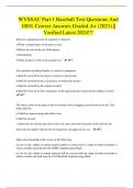 WVSSAC Part 1 Baseball Test Questions And 100% Correct Answers Graded A+ (2021) || Verified Latest 2024!!!