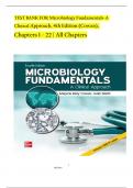 TEST BANK For Microbiology Fundamentals A Clinical Approach, 4th Edition by Marjorie Kelly Cowan | Verified Chapters 1 - 22 Updated, Complete Newest Version