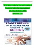 TEST BANK For Leadership Roles and Management Functions in Nursing Theory and Application, 11th Edition By (Huston, 2024), Verified Chapters 1 - 25, Complete Newest Version