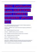 MSSC Certification  Exam QUESTIONS  WITH CORRECT  ANSWERS UPDATE  2023