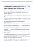 Community-Human Relations C.L.E.E.T. Exam Questions and Answers 2024