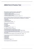 ABSA Part A Practice Test Questions and Answers Graded A+