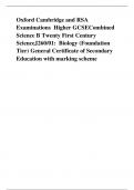 Oxford Cambridge and RSA Examinations  Higher GCSECombined Science B Twenty First Century ScienceJ260/01:  Biology (Foundation Tier) General Certificate of Secondary Education with marking scheme