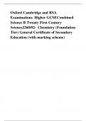 Oxford Cambridge and RSA Examinations  Higher GCSECombined Science B Twenty First Century ScienceJ260/02:  Chemistry (Foundation Tier) General Certificate of Secondary Education (with marking scheme)