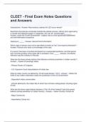 CLEET - Final Exam Notes Questions and Answers (Graded A)