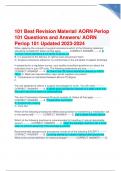 101 Best Revision Material/ AORN Periop 101 Questions and Answers/ AORN Periop 101 Updated 2023-2024 Graded A+