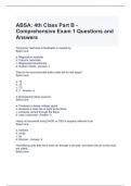 ABSA 4th Class Part B - Comprehensive Exam 1 Questions and Answers 100% correct