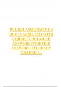 PVL2601 ASSIGNMENT 4 DUE 15 APRIL 2024 WITH CORRECT DETAILED ANSWERS (VERIFIED ANSWERS) ||ALREADY GRADED A+ What is the Acc