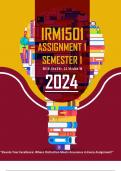 IRM1501 ASSIGNMENT 1 SEMESTER 1 - 2024