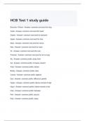 HCB Test 1 study guide Questions with correct Answers