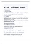 HCB Test 1 Questions and Answers 2024- Graded A