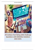 ATI Achieve Test-Taking skills Challenge Questions with Definitive Solutions 2024-2025.