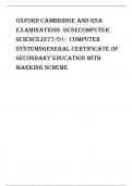 Oxford Cambridge and RSA Examinations  GCSEComputer ScienceJ277/01:  Computer systemsGeneral Certificate of Secondary Education with marking scheme
