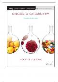 Test Bank For Organic Chemistry, 3rd Edition By David Klein (Wiley)