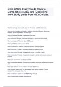 Ohio GXMO Study Guide Review, Gxmo Ohio review info (Questions from study guide from GXMO
