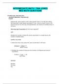 INTERMEDIATE MATH / TINA JONES MED MATH QUESTIONS