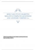 HESI CASE STUDY DIABETES MELLITUS COMPLETE QUESTIONS AND ANSWERS VERIFIED A+