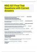 NSG 527 Final Test Questions with Correct Answers