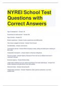 NYREI School Test Questions with Correct Answers