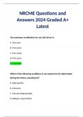 BUNDLE for NRCME | National Registry of Certified Medical Examiners(DOT) Exam 2024 Study Guide | NRCME Test Questions and Answers with Rationale | Graded A+ Latest 2024