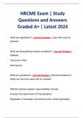 NRCME Exam | Study Questions and Answers Graded A+ | Latest 2024