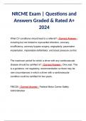 NRCME Exam | Questions and Answers Graded & Rated A+ 2024