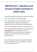 NRCME Exam | Questions and Answers Graded and Rated A+ LATEST 2024