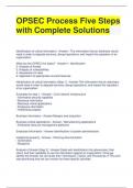 OPSEC Process Five Steps with Complete Solutions