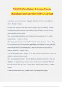 MONTANA Driver License Exam Questions and Answers 100% Correct