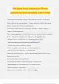 PA State Auto Inspection Exam Questions and Answers 100% Pass