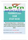 Pharmacology Exam 1- Rasmussen Study Guide Containing 246 Questions with Certified Solutions Updated 2024-2025. Terms like: Drugs that PRODUCE a response - Correct Answer: agonist